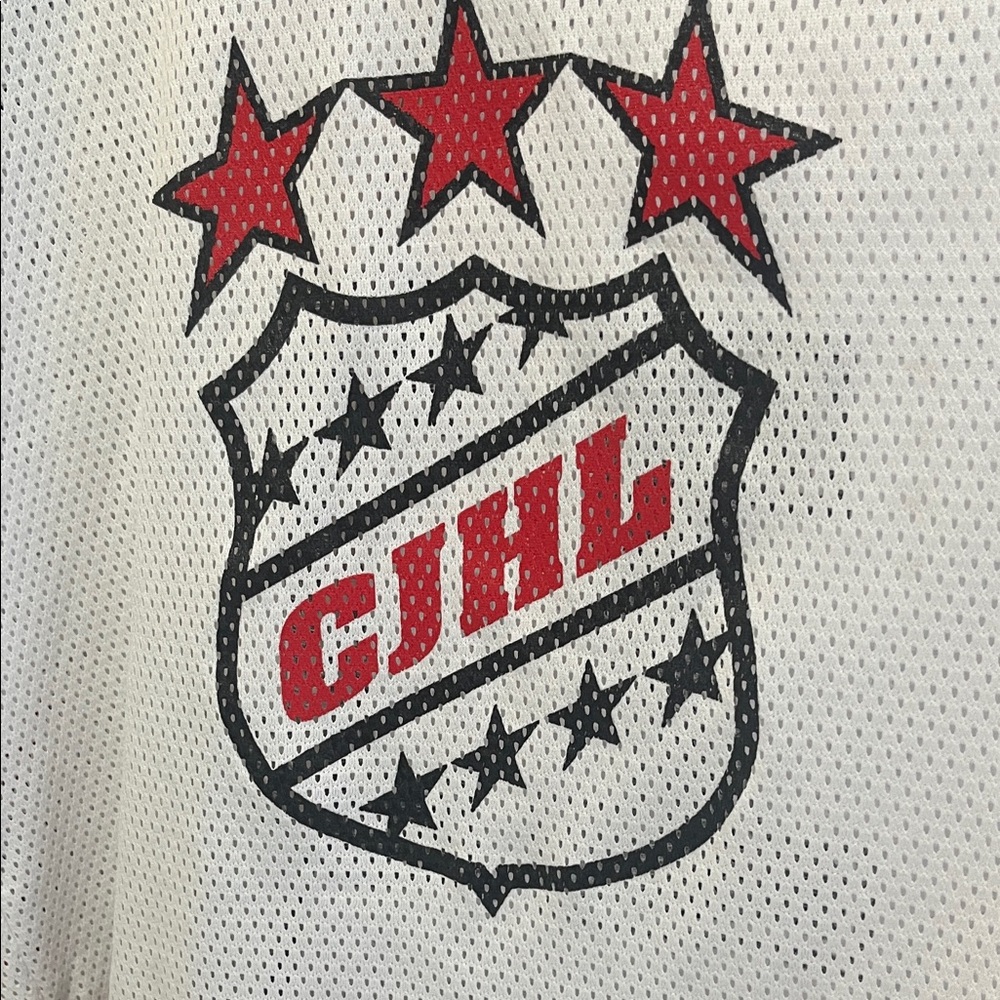 Vintage Canadian Made Men’s XL Junior Hockey League Jersey Red Black & White